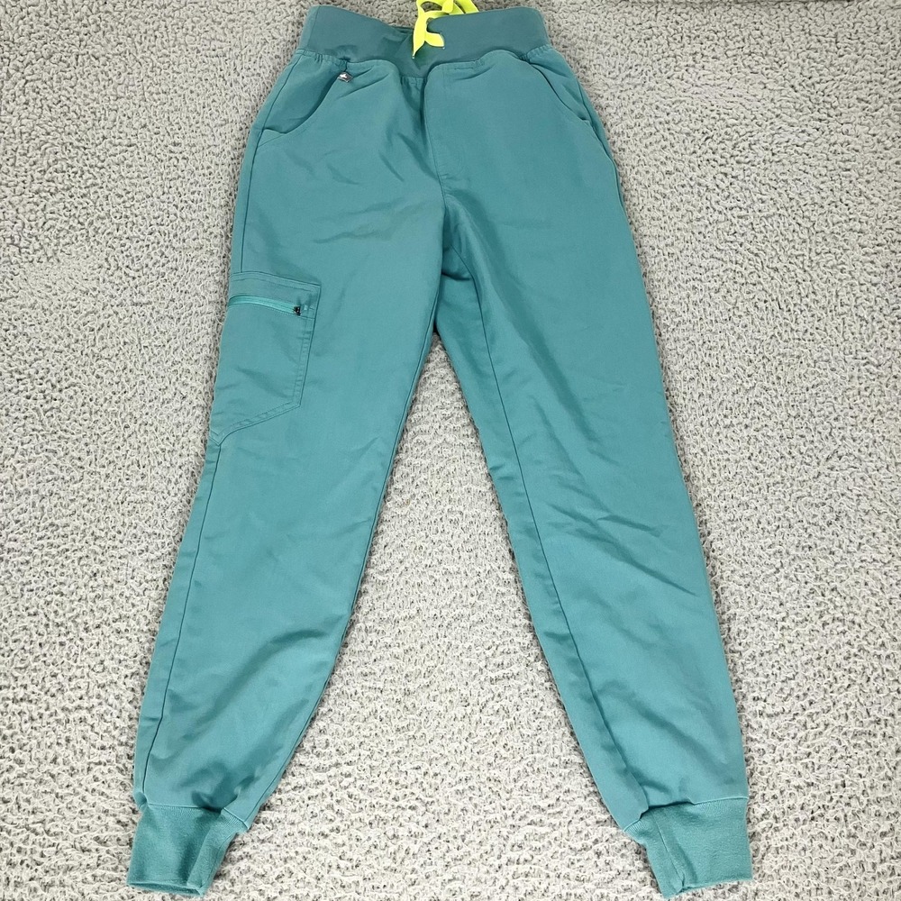 FIGS Scrub Jogger Pants Womens XXS Green Technical Collection Cargo Stretch